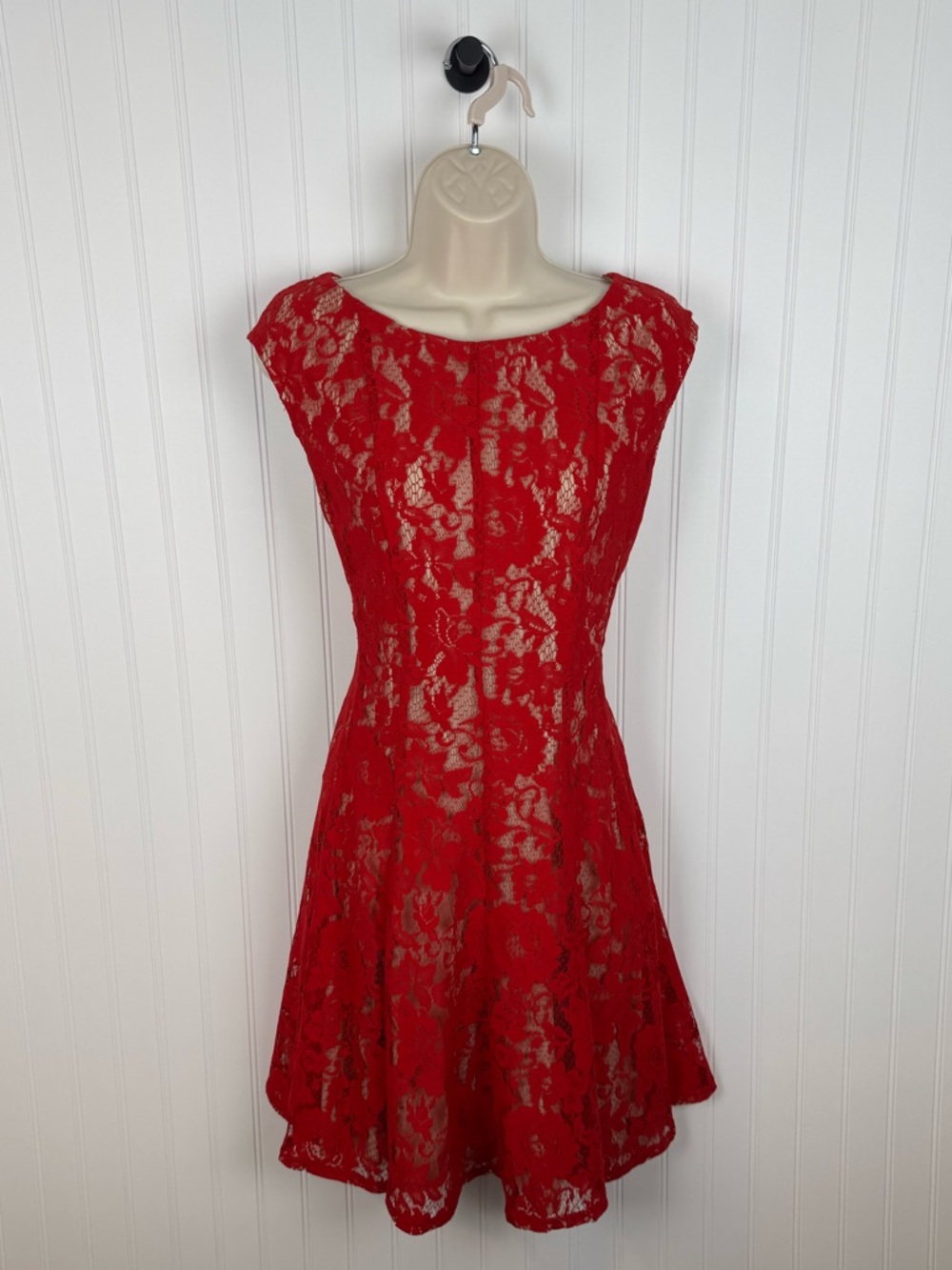 Danny & Nicole Red Lace Dress Fit & Flare Size 16P NWT Cocktail Party